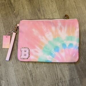 NWT Stoney Clover Letter B Pink Cosmetic Bag Zippered